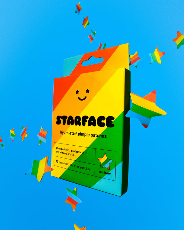 A refill pack of full-color Starface Hydro-Star® pimple patches. Hydrocolloid stars that absorb gunk and shrink spots.
