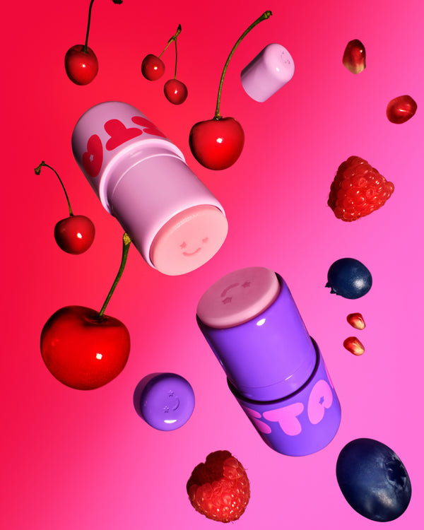 The Starface Berry Sweet Bundle of two moisturizing Star Balm® lip balms. Shea, cocoa butter and coconut oil hydrate.