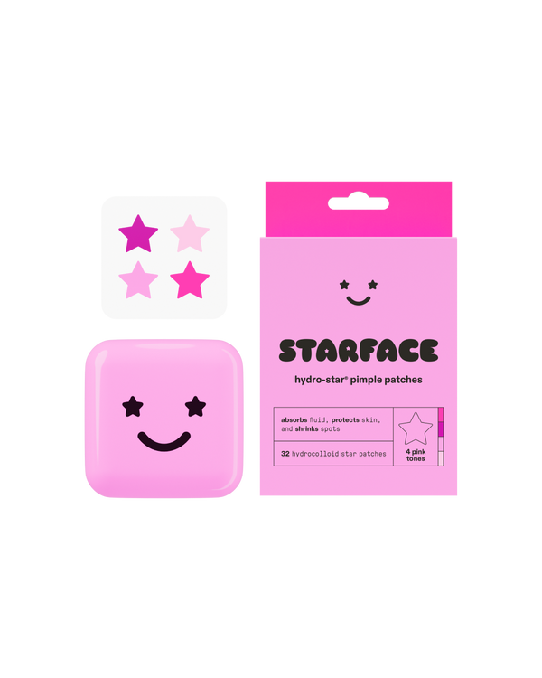 Starface Perfect Pink Bundle: the Big Pink compact and pink Hydro-Star® refill. 64 pink star pimple patches.