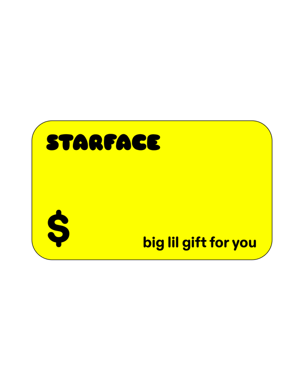 A Starface digital gift card. Give the gift of star-shaped pimple patches, lip balm and skincare.