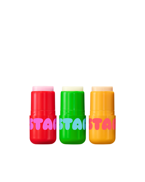 Starface Fruity Balm Bundle of three lip balms. So Strawberry, Coconut Blast and Mango Mania flavors.
