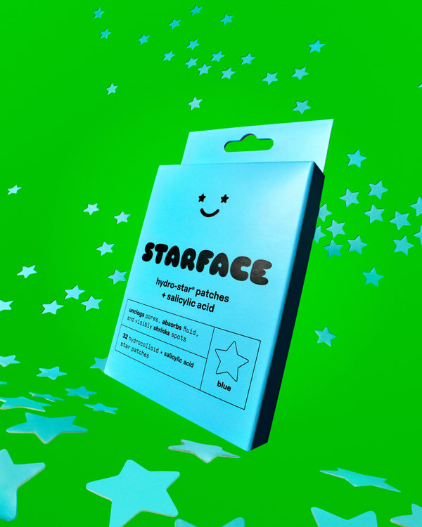 A refill pack of Starface Hydro-Star® + Salicylic Acid patches. Hydrocolloid stars with BHA to unclog and shrink spots.